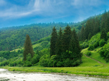 River Mountains Blue Sky Bigstock230462215